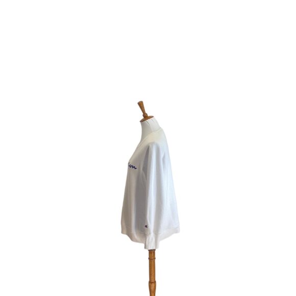 Champion Power-Blend Fleece Boyfriend Sweatshirt White Size 1X Casual Plus Size - Picture 10 of 15